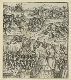 Der Triumphbogen des Kaisers Maximilian I. (Fragment v. 12): Die Schlachtszene unten rechts
