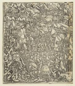 Der Triumphbogen des Kaisers Maximilian I. (Fragment v. 23): Die Schlachtszene oben links