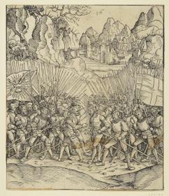 Der Triumphbogen des Kaisers Maximilian I. (Fragment v. 24b): Die Schlachtszene unten links