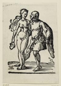 Narr und nackte Frau