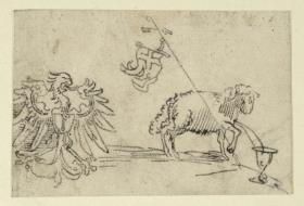 Heraldischer Adler und das Gotteslamm mit der Kreuzesfahne