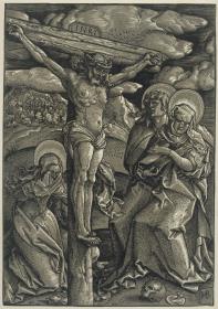 Christus am Kreuz mit Johannes, Maria und Maria Magdalena