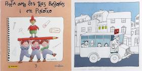 Pinta amb les tres Bessones i en Pinotxo.