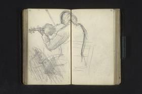 Violinist in Rückenansicht