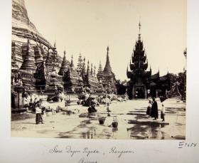 Shwe Dagon Pagoda, Rangoon. Birma. A. Baessler 1888