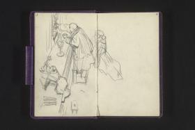 Priester am Altar hantierend