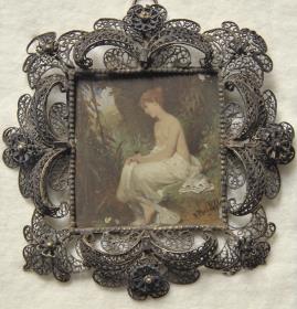 Mädchen am Quell. Miniatur aus der Sammlung Loewe