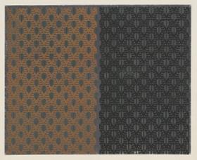 Farbproben eines Flächenmusters (aus der graphischen Fachklasse der Kunstgewerbe- und Handwerkerschule in Magdeburg)