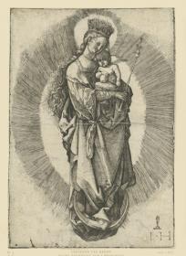 Maria auf der Mondsichel mit Szepter und Sternenkrone