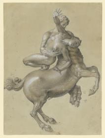 Bronzestatuette: Nessus und Deianira, Ansicht der rechten Seite