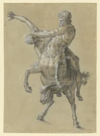 Bronzestatuette: Nessus und Deianira, Ansicht  von vorn