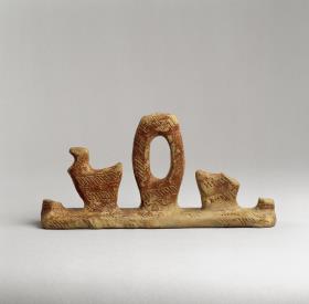 Zwei Vögel auf einer Platte (Red Polished Ware)