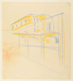 Chemnitz, Villa Karl Becker, Umbauprojekt, Skizze Fassade