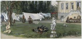 Der Trockenplatz. Aus dem "Kinderalbum"