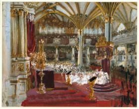 Krönung Wilhelms I. in der Schlosskirche zu Königsberg 1861