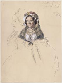 Frau von Bülow, geb. Humboldt. Studie zum Gemälde "Krönung Wilhelms I. in Königsberg"