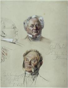 Graf Eulenburg und Graf Dönhoff. Studie zum Gemälde "Krönung Wilhelms I. in Königsberg"