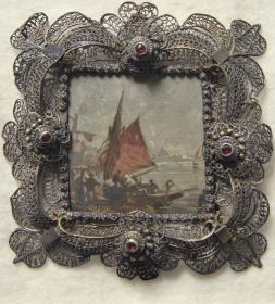 Segelboot. Miniatur aus der Sammlung Loewe