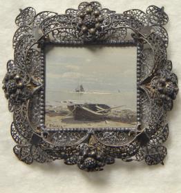 Boot am Strand. Miniatur aus der Sammlung Loewe