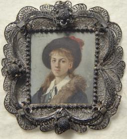 Mädchenbildnis. Miniatur aus der Sammlung Loewe