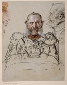 General Karl Graf von der Groeben. Studie zum Gemälde "Krönung Wilhelms I. in Königsberg"