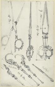 Medizinische Instrumente, vermutlich aus dem Jagd- und Arbeitstisch Kurfürst Johann Georgs I. von Sachsen, Historisches Museum, Dresden
