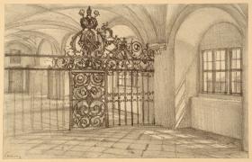 Gewölbte Halle im Kloster zu Kamenz