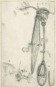 Hochrad, ansicht von hinten und Details