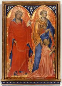 Die heilige Maria Magdalena, der heilige Laurentius und ein Stifter (Angelo Acciaiuoli)