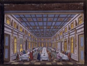 Festbankett anläßlich der Friedensfeier zu Versailles 1763.