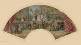 Fächerblatt mit Theaterszene aus The Beggar's Opera