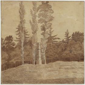 Waldlichtung mit Obelisk im Seifersdorfer Tal