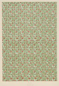 Lithografiertes Vorsatzpapier (florales Flächenmuster)