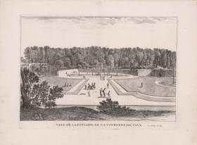 VEVE DE LA FONTAINE DE L’A COVRONNE DE VAVX aus: Plan und Ansichten von Vaux Le Vicomte. [meist bez:] Israel Siluestre delineauit et sculpsit ...