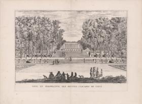 VEVE ET PERSPECTIVE DES PETITES CASCADES DE VAVX aus: Plan und Ansichten von Vaux Le Vicomte. [meist bez:] Israel Siluestre delineauit et sculpsit ...