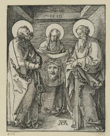 Heilige Veronika zwischen den Heiligen Peter und Paul (Kleine Passion)