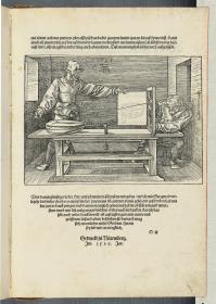 Der Zeichner der Laute, in: Albrecht Dürer: Underweysung do messung mit dem Zirkel und Richtscheyt. Nürnberg 1525