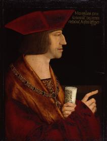 Kaiser Maximilian I. (1459-1519) mit einer Schriftrolle
