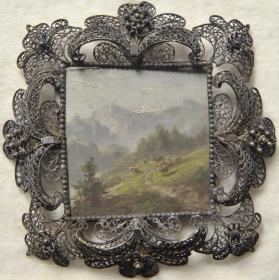 Gebirgslandschaft. Miniatur aus der Sammlung Loewe