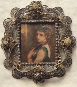 Frauenbildnis. Miniatur aus der Sammlung Loewe