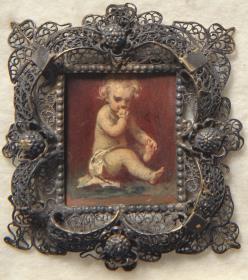 Nacktes Kind. Miniatur aus der Sammlung Loewe
