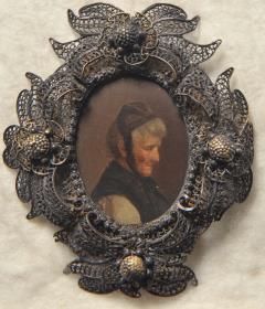 Alte Bauernfrau. Miniatur aus der Sammlung Loewe