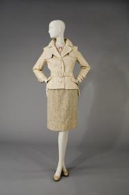 Schlangenlederjacke mit Tweedrock