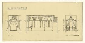 Gewerbeausstellung Dombauhütte, München, Entwurf Chor und Empore