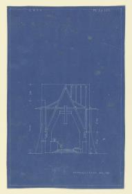 Gewerbeausstellung Dombauhütte, München, Querschnitt Chor, Lichtpause M 1:100