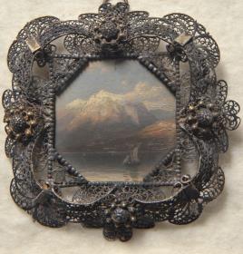 Schweizer See. Miniatur aus der Sammlung Loewe