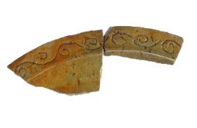 Teller oder flache Schale, Fragment
