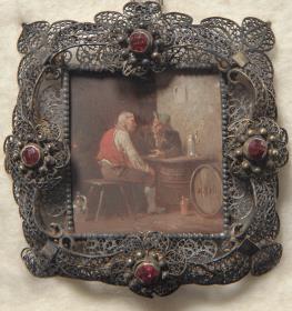 Wirtshausszene. Miniatur aus der Sammlung Loewe