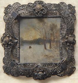 Winterlandschaft. Miniatur aus der Sammlung Loewe