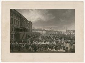 Die Huldigung der preußischen Stände vor Friedrich Wilhelm IV. in Berlin am 15. Oktober 1840